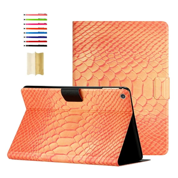 for Amazon Fire HD 8 (8th/7th/6th Generation, 2018/2017/2016 Release) Case - Soft PU Leather Folio Flip Cover Multiple Viewing Angles Stand Card Slots Auto Sleep/Wake Case Cover, Orange