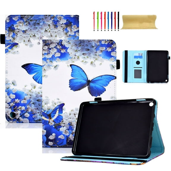 for Amazon Fire Max 11 Tablet Case 11.0 inch 2023, Pattern Magnetic Retro Folio Shell for Fire Max 11 Cover with Card Holder & Multi-Angle Stand & Stylus Slot & Auto Sleep/Wake, #2 Flower Butterflies