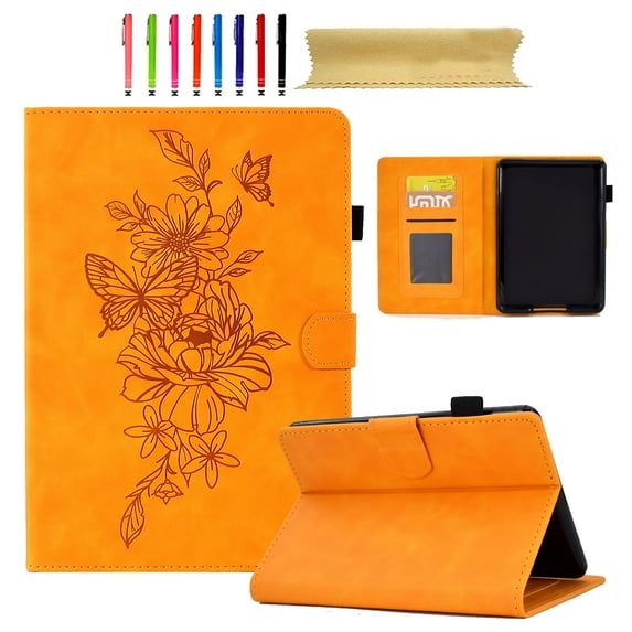 for Amazon Kindle 11th Generation 2022, Premium PU Leather Cover/Smart Folio with Dual Stand & Auto Sleep/Wake Case with Pen Slot & Card Slots for Amazon Kindle 11th Gen 2022, Khaki