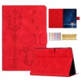 thumbnail image 1 of for Amazon Kindle 11th Generation (2022 Release) Folio Flip Case, Embossed PU Leather Case with Smart Auto Wake / Sleep & Adjustable Stand (3 Anti-Slip Strips) with Card Slots, Red, 1 of 5