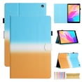 thumbnail image 1 of for Amazon Kindle Fire 7 12th Gen 2022, Gradient Color PU Leather Folio Stand Magnetic Wallet with Card Pockets [Auto Wake/Sleep] Soft TPU Shockproof Cover, Blue+Orange, 1 of 9