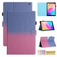 thumbnail image 1 of for Amazon Kindle Fire 7 12th Gen 2022, Gradient Color PU Leather Folio Stand Magnetic Wallet with Card Pockets [Auto Wake/Sleep] Soft TPU Shockproof Cover, Blue+Rose, 1 of 9