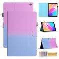 thumbnail image 1 of for Amazon Kindle Fire 7 12th Gen 2022, Gradient Color PU Leather Folio Stand Magnetic Wallet with Card Pockets [Auto Wake/Sleep] Soft TPU Shockproof Cover, Purple+Blue, 1 of 9