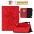 thumbnail image 1 of for Amazon Kindle Fire 7 2015/2017/2019, Premium Luxury PU Leather Cover/Smart Folio with Dual Stand & Auto Sleep/Wake Case Cover with Pen Slot & Card Slots for Fire 7 2015/2017/2019, Red, 1 of 10