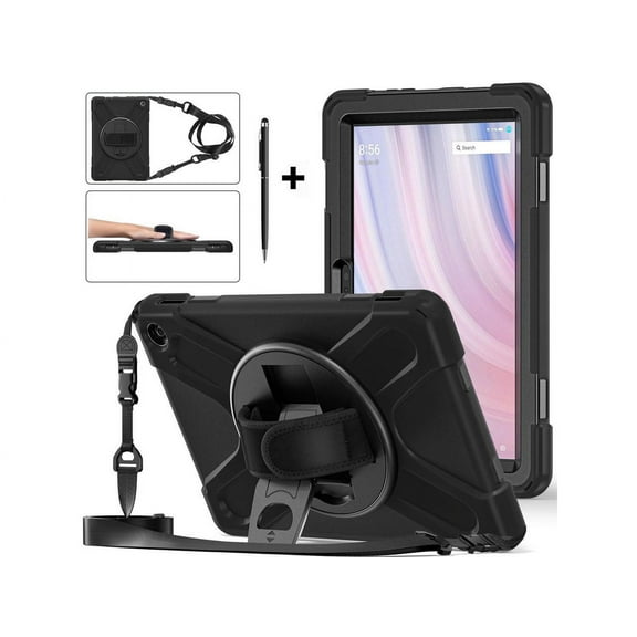 Case for Amazon Kindle Fire HD 10 13th Generation 2023 10.1 inch, Shockproof Cover with Pencil Holder & Kickstand Hand & Hand/Shoulder Strap/Stylus Pen