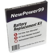 Amazon Kindle Fire HD 8 7th Generation Battery Replacement Kit with Tools, Video Instructions and Extended Life Battery