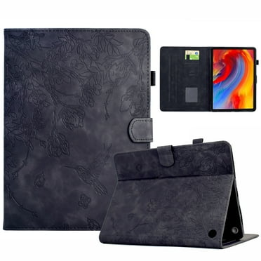 for Amazon Kindle Fire HD 8 & 8 Plus Tablet 12th/10th Generation 2022/2020 Release Case, PU Leather Flip Case with Credit Card Slot Auto Sleep/Wake Kickstand Shockproof Full Body Ptotective, Black