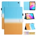 thumbnail image 1 of for Amazon Kindle Fire HD8 / HD8 Plus 2020/2022/2024, Gradient Color PU Leather Folio Stand Magnetic Wallet with Card Pockets [Auto Wake/Sleep] Soft TPU Shockproof Cover, Blue+Orange, 1 of 9