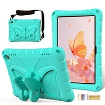 for Amazon Kindle Fire HD8 / HD8 Plus 2024/2022/2020 Case with Crossbody Strap, Butterfly Stand Cute Kids Friendly Shockproof Protective Heavy Duty Case Cover for HD8/HD8plus 2024/2022/2020 - Mint