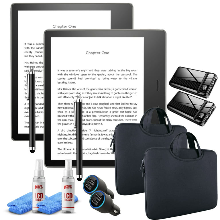 Amazon - Kindle Oasis E-Reader (2019) - 32GB - Graphite Bundle with Zipper  Sleeve + Power Bank + USB Car Adapter + Stylus Pen + Screen Cleaner (2 PACK  