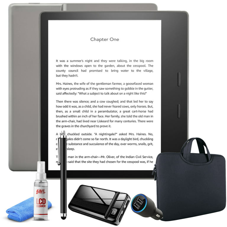 Amazon - Kindle Oasis E-Reader (2019) - 8GB - Graphite Bundle with Zipper  Sleeve + Power Bank + USB Car Adapter + Stylus Pen + Screen Cleaner