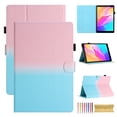 thumbnail image 1 of for Amazon Kindle Paperwhite (11th Generation) 2021, Gradient Color PU Leather Folio Stand Magnetic Wallet with Card Pockets [Auto Wake/Sleep] Soft TPU Shockproof Cover, Pink+Blue, 1 of 7