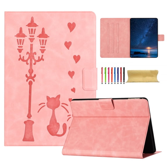 for Amazon Kindle Paperwhite 2015/2018 Folio Flip Case, Embossed PU Leather Case with Smart Auto Wake / Sleep & Adjustable Stand (3 Anti-Slip Strips) with Card Slots for Paperwhite 3/4, Pink