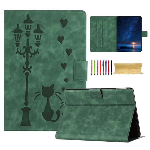for Amazon Kindle Paperwhite 2015/2018 Folio Flip Case, Embossed PU Leather Case with Smart Auto Wake / Sleep & Adjustable Stand (3 Anti-Slip Strips) with Card Slots for Paperwhite 3/4, Green