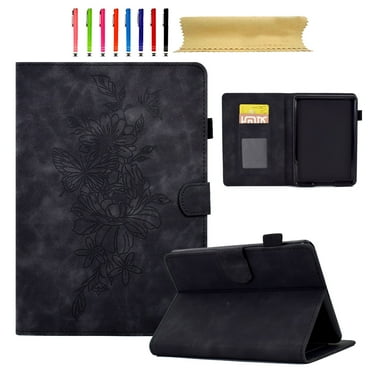 for Amazon Kindle Paperwhite 5 (11th Generation) 2021, Premium PU Leather Cover/Smart Folio with Dual Stand & Auto Sleep/Wake Case with Pen Slot & Card Slots, Black