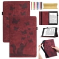 thumbnail image 1 of for Amazon Kindle Paperwhite 7th Gen 2015/10th Gen 2018 Adjustable Kickstand Case, Lovely Pattern PU Leather + Soft Inner Case Auto Wake/Sleep Flip Folio Cover with Pen Holder & Card Slots, Winered, 1 of 6