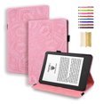 thumbnail image 1 of For Amazon Kindle Paperwhite,Floral Embossed PU Leather Wallet Stand Case with Auto Wake/Sleep for All-New Kindle Paperwhite1/2/3/4 (Fits 2012, 2013, 2015 and 2016 2018 Versions),Pink, 1 of 6