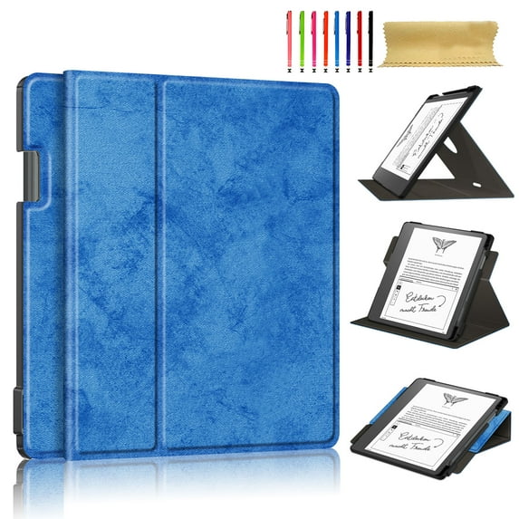 for Amazon Kindle Scribe 10.2 Inch 2024, 360 Degree Rotating Stand Shell Drop Protective Multi-viewing Angle Holder Folio Cover Case for Amazon Kindle Scribe 10.2 Inch 2024, Blue