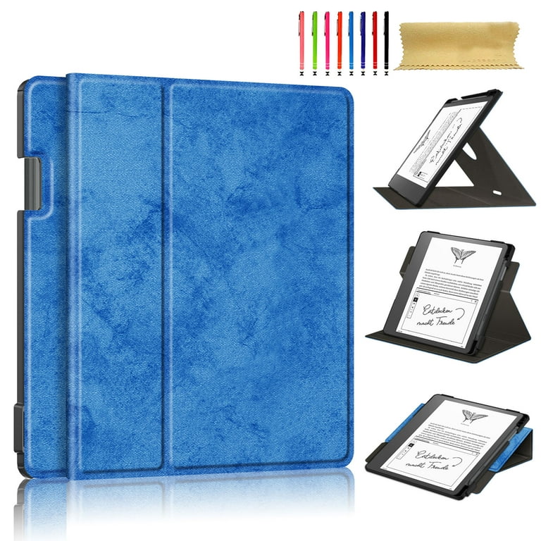 for  Kindle Scribe 10.2 inch 2022, 360 Degree Rotating Stand Shell  Drop Protective Multi-viewing Angle Holder Folio Cover Case for  Kindle  Scribe 10.2 2022, Blue 