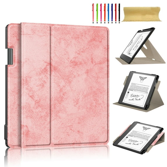 for Amazon Kindle Scribe 10.2 inch 2022, 360 Degree Rotating Stand Shell Drop Protective Multi-viewing Angle Holder Folio Cover Case for Amazon Kindle Scribe 10.2" 2022, Pink