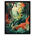 thumbnail image 1 of Amazon Rainforest Diverse Flora and Tropical Birds Art Print Framed Poster Wall Decor 12x16 inch, 1 of 5
