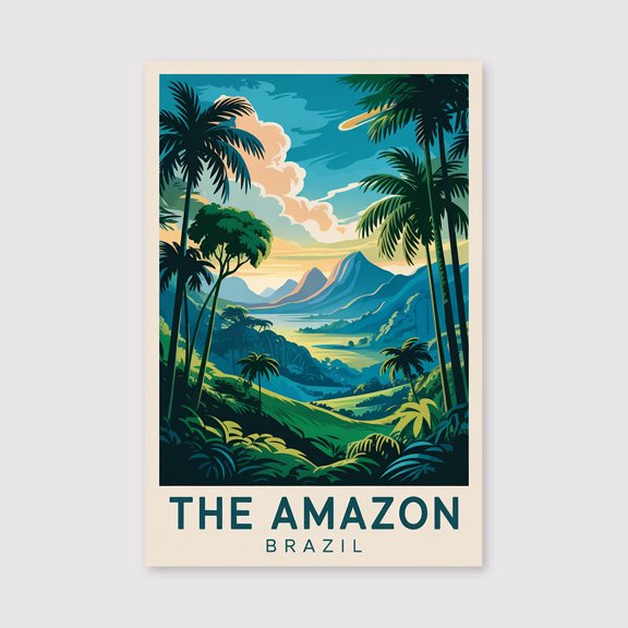 Amazon Rainforest Travel Print Canvas Wall Art, Amazon Rainforest Wall Hanging Home Decor Amazon Rainforest Canvas Art, Wall Art Print Canvas Art,-1WN1578