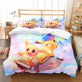 Amazon eBay Pikachu Threepiece Cartoon Anime Quilt Cover Sheet Pillowcase 3D Digital Printing