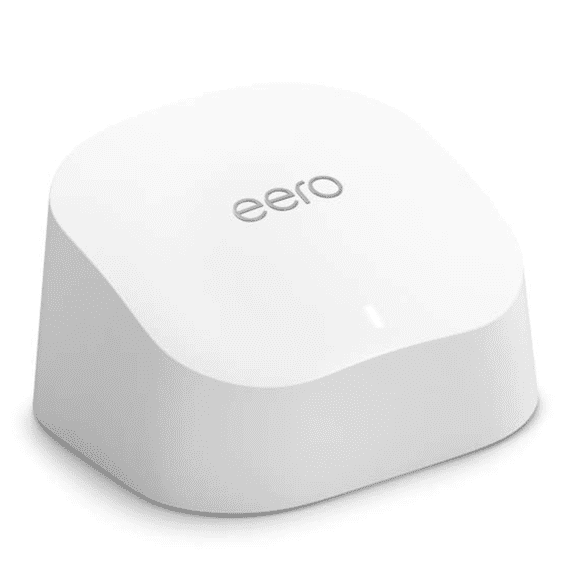 Amazon eero 6 mesh wifi router - Supports internet plans up to 900 Mbps, Coverage up to 1,500 sq. ft., Connect 75+ devices, 1-pack-Without eero plus