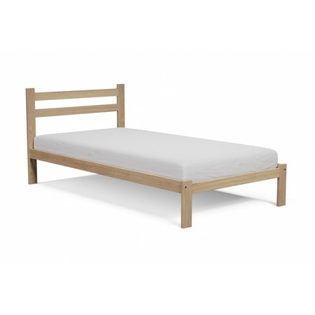 Amazonas Twin-XL Bed Solid Pine Wooden Single Bed Unfinished with Slats Support Wood To The World