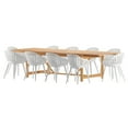 thumbnail image 1 of Amazonia 11 and 9 Piece Rectangular Patio Dining Set With Aluminium Chairs-Color:White,Seat:11,Wood:Teak, 1 of 1