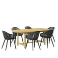 thumbnail image 1 of Amazonia 7 Piece Oval Patio Dining Set W/Black Aluminium Chairs, 1 of 8