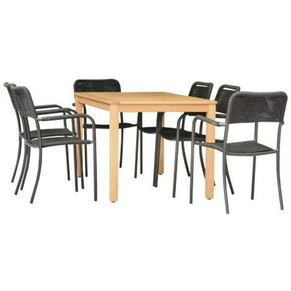 Amazonia 7pc Teak Finish Patio Dining Set