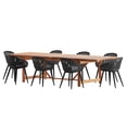 thumbnail image 1 of Amazonia 9 Piece Rectangular Patio Dining Set W/Black Aluminium Chairs, 1 of 1