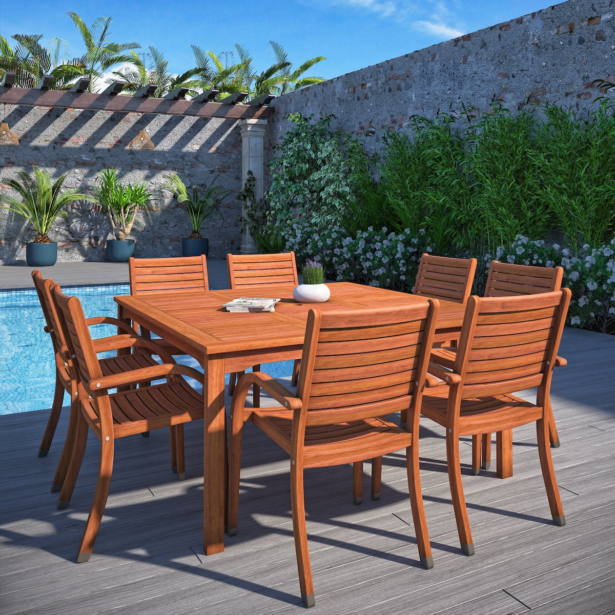 Amazonia arizona eucalyptus patio dining set sale