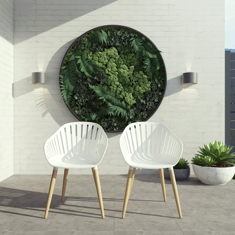 Amazonia Assen 2 Piece Chair Set Teak Finish Legs Ideal for Outdoors and Indoors