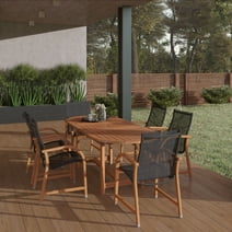 Amazonia Bahamas 7-Piece Extendable Oval Patio Dining Set, Solid Wood 100% FSC Certified