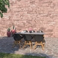 thumbnail image 1 of Amazonia Berna 7-Piece Patio Rectangular Dining Table Set, Eucalyptus Wood, Ideal for Outdoors and Indoors, Black Chairs, 1 of 10
