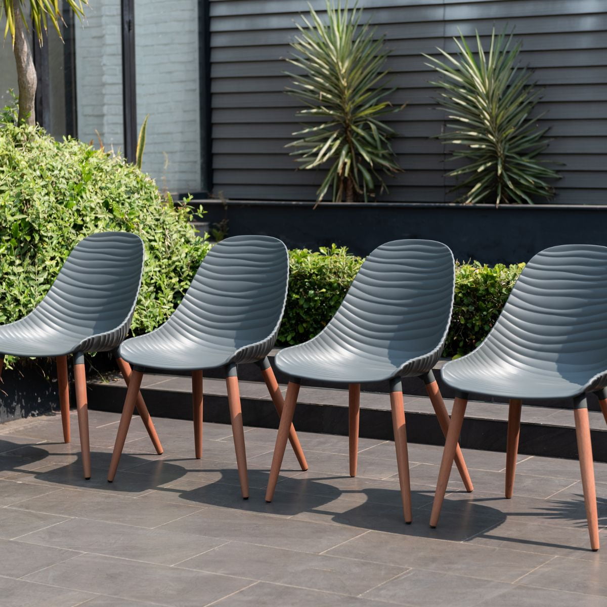 Amazonia Bolonia 4-piece, Recycled Resin & 100% FSC Certified Wood, Outdoor Patio Chair Set