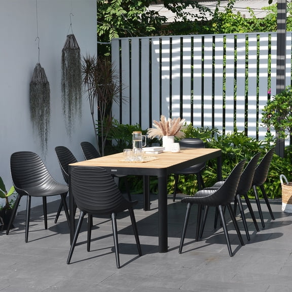 Urban Elements Brighton Beach 9-Piece Maintenance-Free Aluminum Extendable Patio Dining Set