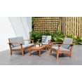 thumbnail image 1 of Amazonia Cahais Wood 4 Pieces Patio Conversation Set with Comfortable Gray Cushions, 1 of 11