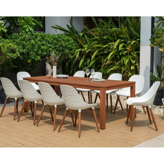 Amazonia Di Como 11-piece, 100% FSC Certified Wood, Outdoor Patio Dining Set