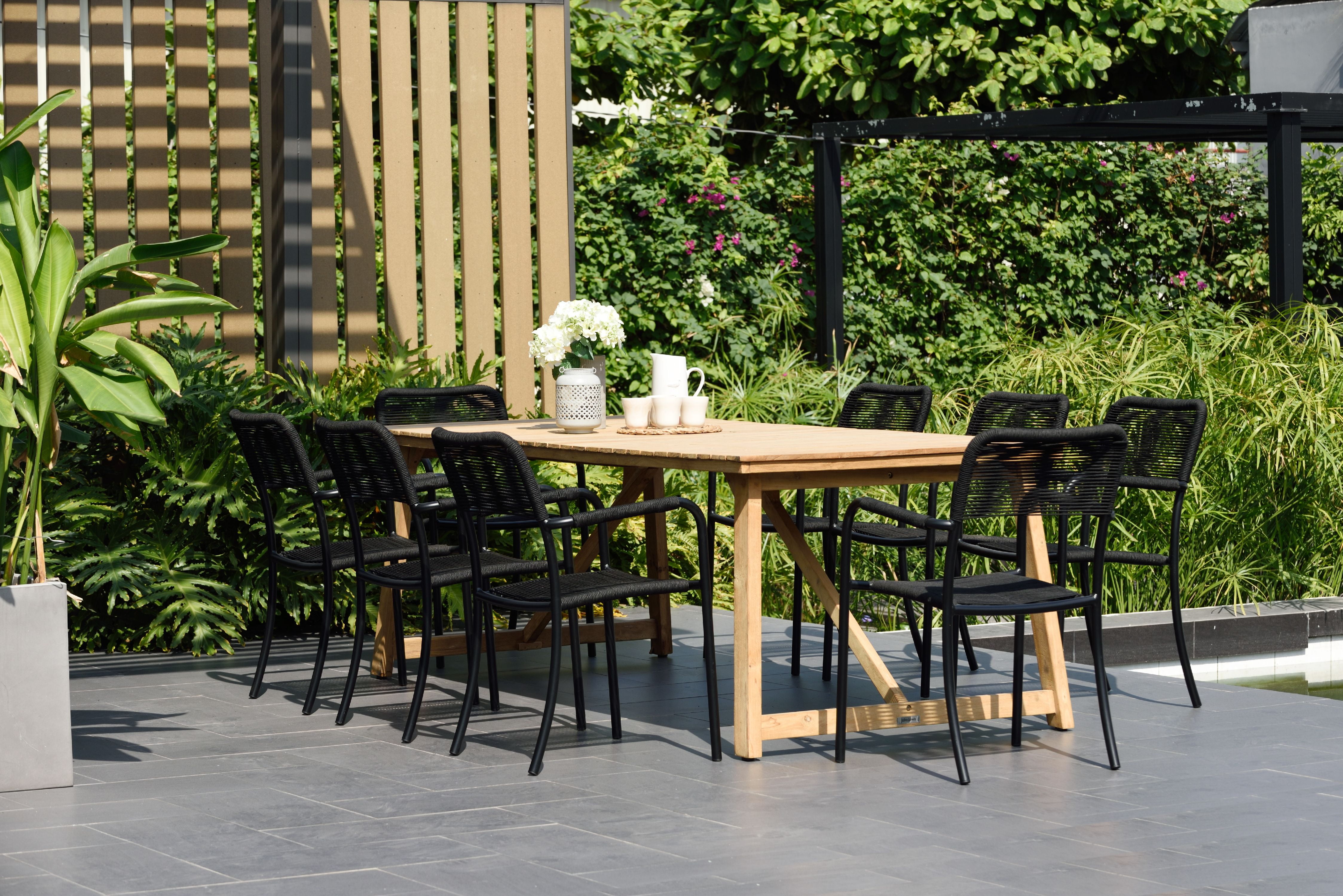 Amazonia Fabre RECLAIMED Grade A Teak 9 pieces Rectangular Patio Dining Set