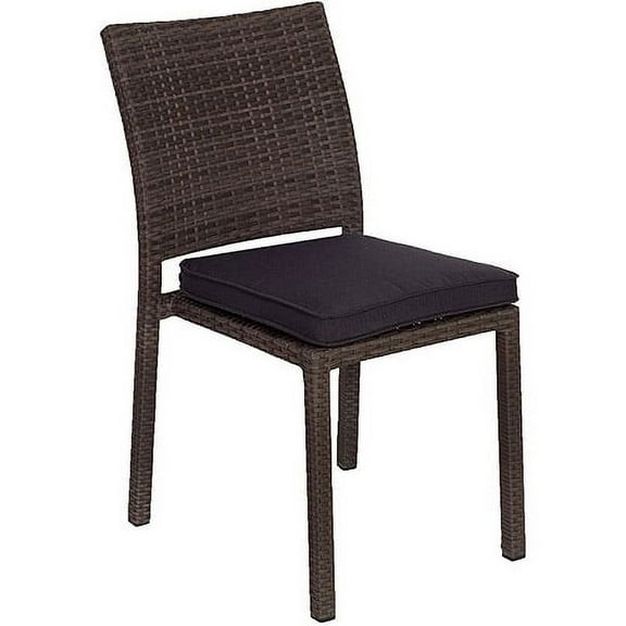 Amazonia Liberty All-Weather Wicker Outdoor Side Chairs, Set of 4, Gray