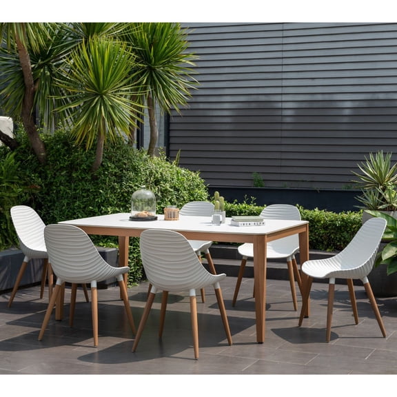 Amazonia Matera 7-piece, 100% FSC Certified Wood, Outdoor Patio Dining Set