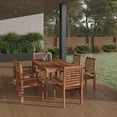 Amazonia Milano 7Piece Rectangular Patio Dining Set, Eucalyptus Wood