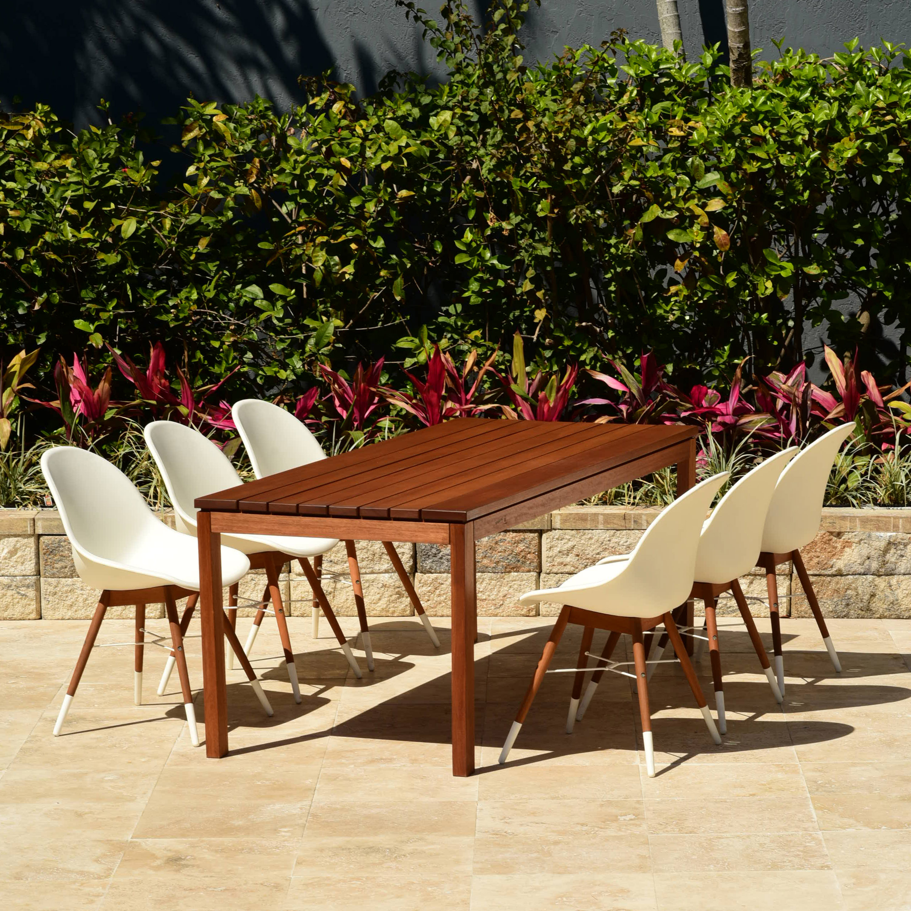 Amazonia Mirko Wood 7 Pieces Round Rectangular Dining Set, Seating Capacity: 6
