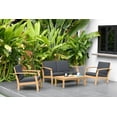 thumbnail image 1 of Amazonia Montein Teak Finish 4 Pieces Patio Conversation Set with Comfortable Cushions, Black, 1 of 11