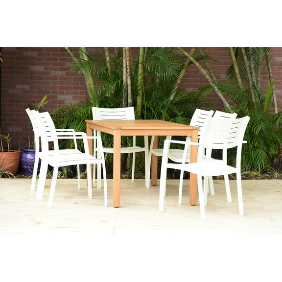 Amazonia Noordam Rectangular 7 Piece Teak Finish patio Dining Set