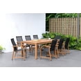 thumbnail image 1 of Amazonia 9 Piece Contemporary Eucalyptus Wood Dining Table Set, Brown/Black, 1 of 14