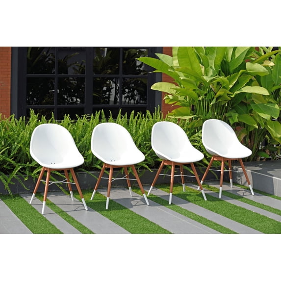 Amazonia Palermo Solid Wood & Resin Patio Chairs, Set of 4, Seating Capacity: 4